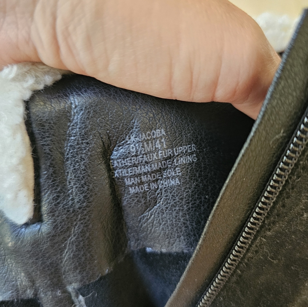 Lucky Brand Jacoba Shearling Trim Tall Mid-Calf Engineer Boots - Picture 10 of 13